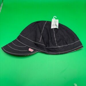 American Worker Welding Cap 7 1/2 Black Cotton Canvas Stitch Iron Work Wear NWT